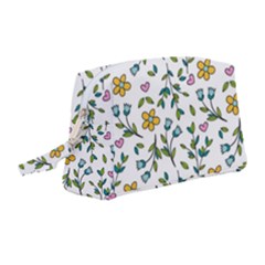 Flower Floral Pattern Wristlet Pouch Bag (medium)