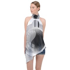 Washing Machines Home Electronic Halter Asymmetric Satin Top by Cowasu