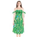 Golf Course Par Golf Course Green Shoulder Tie Bardot Midi Dress View1