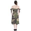 Texture Military Camouflage Repeats Seamless Army Green Hunting Shoulder Tie Bardot Midi Dress View2