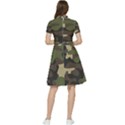 Texture Military Camouflage Repeats Seamless Army Green Hunting Short Sleeve Waist Detail Dress View2