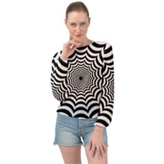 Spider Web Hypnotic Banded Bottom Chiffon Top