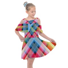 Graphics Colorful Colors Wallpaper Graphic Design Kids  Shoulder Cutout Chiffon Dress