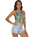 Comic Elements Colorful Seamless Pattern Backless Halter Cami Shirt View3