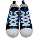 Digitally Created Blue Flames Of Fire Kids  Mid-Top Canvas Sneakers View1