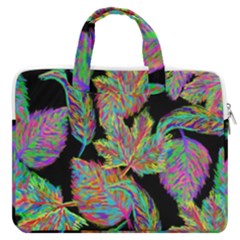 Autumn Pattern Dried Leaves Macbook Pro 16  Double Pocket Laptop Bag  by Simbadda