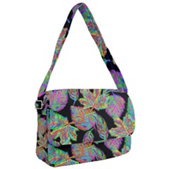 Autumn Pattern Dried Leaves Courier Bag by Simbadda