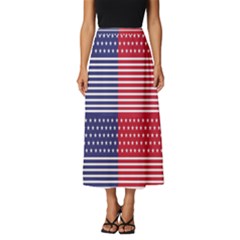 American Flag Patriot Red White Classic Midi Chiffon Skirt by Celenk