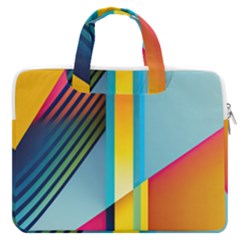 Colorful Rainbow Stripe Pattern Macbook Pro 16  Double Pocket Laptop Bag  by Vaneshop