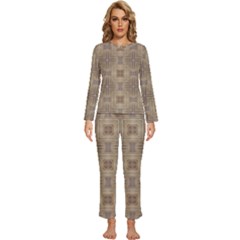 Abstract Wood Design Floor Texture Womens  Long Sleeve Lightweight Pajamas Set by Celenk