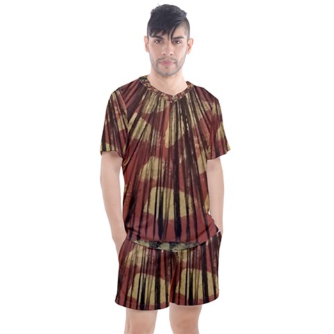 Acrylic Abstract Art Design  Men s Mesh Tee And Shorts Set by Rbudhiya