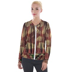 Acrylic Abstract Art Design  Velvet Zip Up Jacket by Rbudhiya