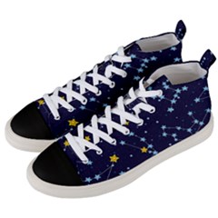 Seamless-pattern-with-cartoon-zodiac-constellations-starry-sky Men s Mid-top Canvas Sneakers by uniart180623