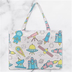 Cute-seamless-pattern-with-space Zipper Medium Tote Bag by uniart180623