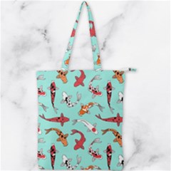 Pattern-with-koi-fishes Double Zip Up Tote Bag by uniart180623