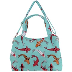 Pattern-with-koi-fishes Double Compartment Shoulder Bag by uniart180623