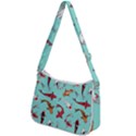 Pattern-with-koi-fishes Zip Up Shoulder Bag View2