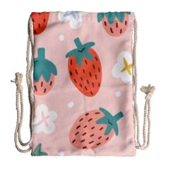 Strawberry-seamless-pattern Drawstring Bag (large) by uniart180623