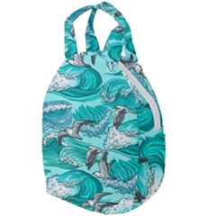 Sea-waves-seamless-pattern Travel Backpack by uniart180623