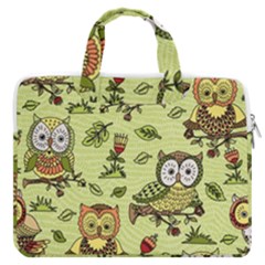 Seamless-pattern-with-flowers-owls Macbook Pro 16  Double Pocket Laptop Bag  by uniart180623