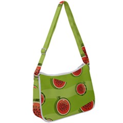 Seamless-background-with-watermelon-slices Zip Up Shoulder Bag by uniart180623