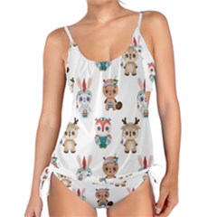 Cute-cartoon-boho-animals-seamless-pattern Tankini Set by uniart180623