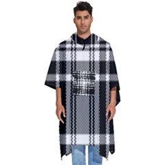 Pixel-background-design-modern-seamless-pattern-plaid-square-texture-fabric-tartan-scottish-textile- Men s Hooded Rain Ponchos by uniart180623