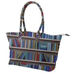 Bookshelf Canvas Shoulder Bag by uniart180623