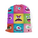 Monsters-emotions-scary-faces-masks-with-mouth-eyes-aliens-monsters-emoticon-set Drawstring Pouch (2XL) View1