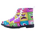 Monsters-emotions-scary-faces-masks-with-mouth-eyes-aliens-monsters-emoticon-set Kid s High-Top Canvas Sneakers View2