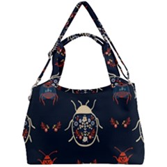 Floral-bugs-seamless-pattern Double Compartment Shoulder Bag by uniart180623