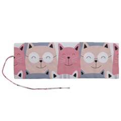 Cute Seamless Pattern With Cats Roll Up Canvas Pencil Holder (m) by uniart180623