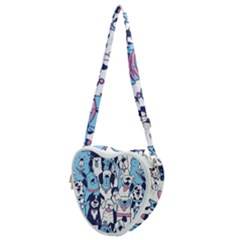 Dogs Seamless Pattern Heart Shoulder Bag by uniart180623