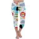 Seamless-pattern-vector-with-animals-cartoon Capri Winter Leggings  View1