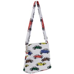 Cars-pattern Zipper Messenger Bag by uniart180623