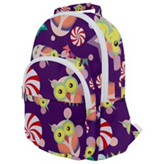 Owl-pattern-background Rounded Multi Pocket Backpack by uniart180623