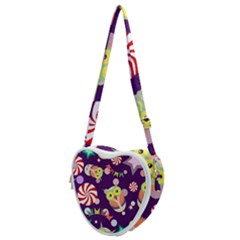 Owl-pattern-background Heart Shoulder Bag by uniart180623