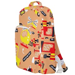 Seamless-pattern-cartoon-with-transportation-vehicles Double Compartment Backpack by uniart180623