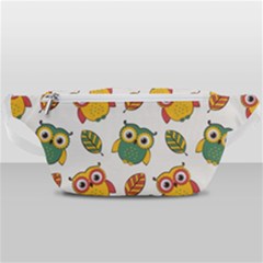 Background-with-owls-leaves-pattern Waist Bag  by uniart180623