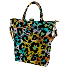 Seamless-leopard-wild-pattern-animal-print Buckle Top Tote Bag by uniart180623