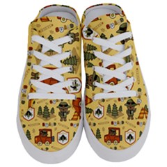 Seamless-pattern-funny-ranger-cartoon Half Slippers by uniart180623