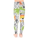 Seamless-pattern-with-wildlife-cartoon Kids  Classic Winter Leggings View2