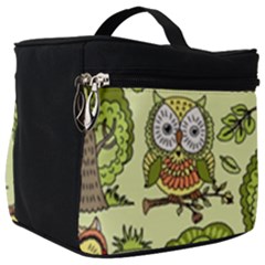 Seamless-pattern-with-trees-owls Make Up Travel Bag (big) by uniart180623