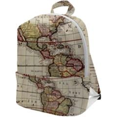 Vintage World Map Old  Globe Antique America Zip Up Backpack by uniart180623