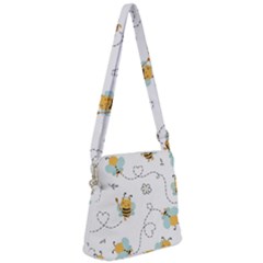 Bee Art Pattern Design Wallpaper Background Print Zipper Messenger Bag by uniart180623