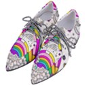 Rainbow Fun Cute Minimal Doodle Drawing Art Pointed Oxford Shoes View2