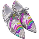 Rainbow Fun Cute Minimal Doodle Drawing Art Pointed Oxford Shoes View3