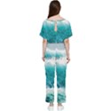 Waves Ocean Sea Tsunami Nautical Blue Sea Batwing Lightweight Chiffon Jumpsuit View2