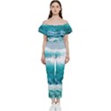 Waves Ocean Sea Tsunami Nautical Blue Sea Bardot Ruffle jumpsuit View1