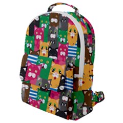 Cat Funny Colorful Pattern Flap Pocket Backpack (small) by uniart180623